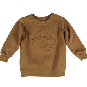 Timberland Kids Boys Crewneck Sweater with Emboss 3D Logo in Classic brown 24M
